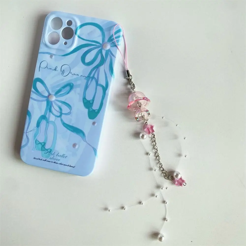 

Ocean Style Jellyfish Phone Charm Crystal Star Handmade Y2K Phone Lanyard Phonestraps Hanging Ornament Mobile Phone Chain