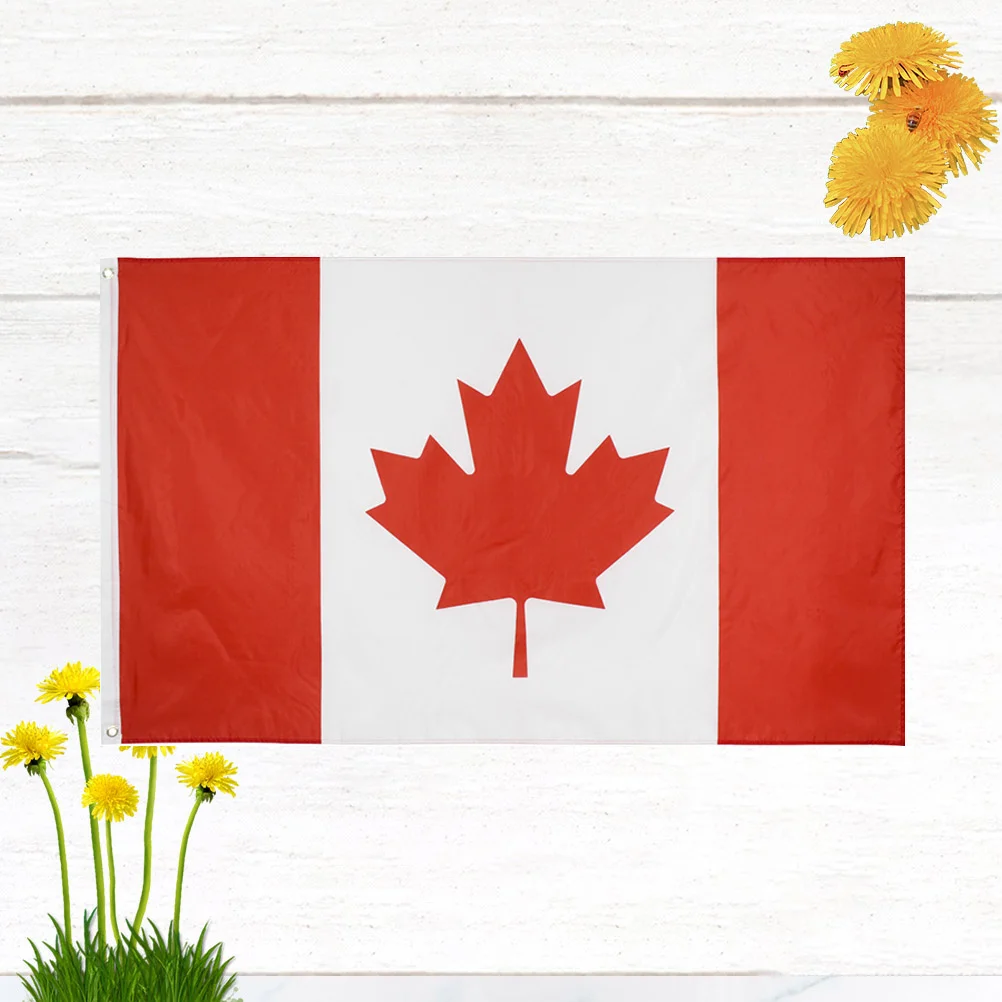 90X150Cm Canada Cheering Polyester Durable Vivid Fade Resistant Hangable For Party Parade Sports Event Decoration National Flag