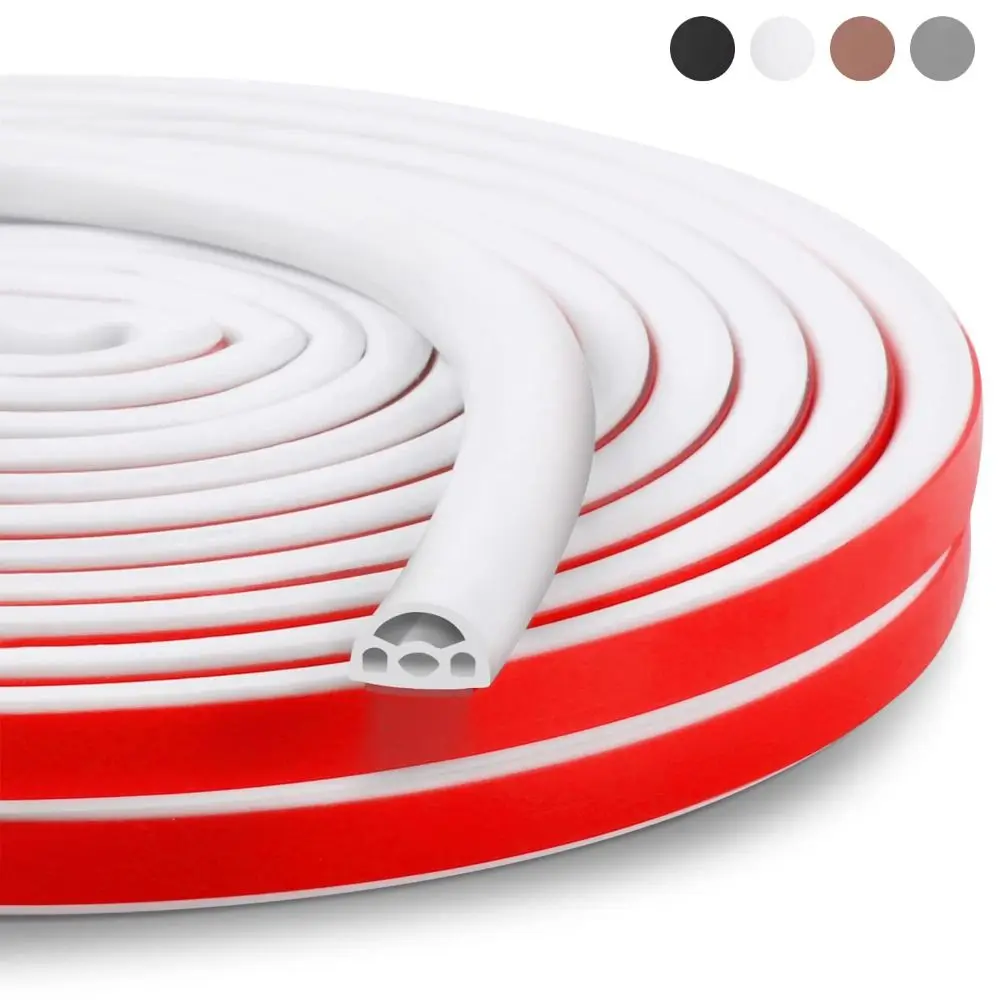 

Soundproofing Door Sealing Strip Windproof Self-Adhesive Weather Stripping Silicone 19.7Ft Insulation Strip for Door & Window