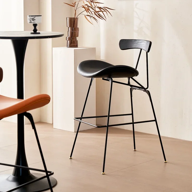 Nordic Relaxing Bar Stools Light Luxury Minimalist Comfortable Black High Chairs Industrial Single Sillas De Bar Home Furniture