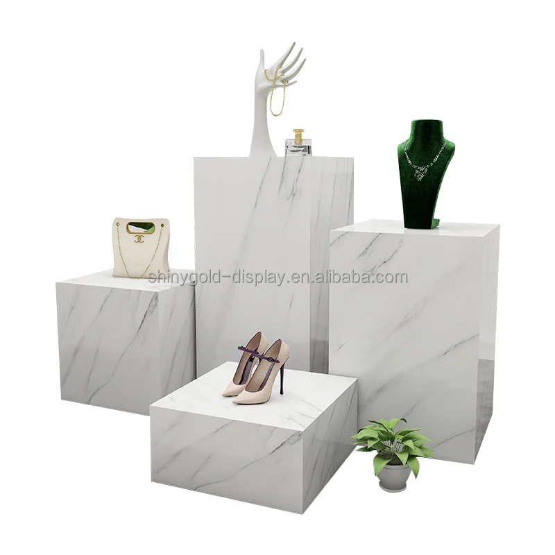 

Custom Marble Wedding Photography Fitting Foot Pedal Table Jewelry Bag Decoration Wood Stand Floor Display Mannequin Floor