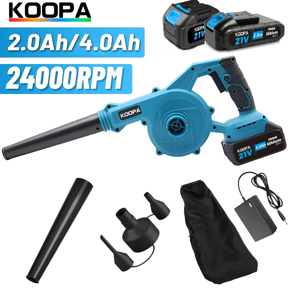 Koopa Tool Mini akumulatorowa dmuchawa do liści do akumulatora Makita 18 V, odkurzacz 150CFM do 120 MPH, dmuchawa elektryczna z uchwytem 2 w 1