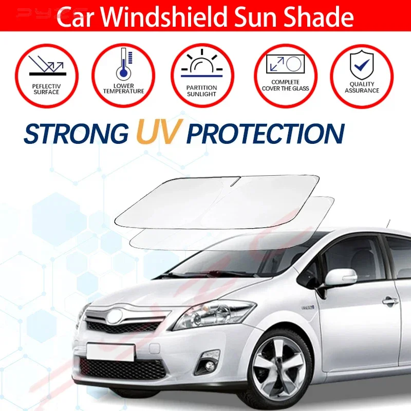 

Windshield Sun Shade For Toyota Auris Sunshade Sun Visor Protector Foldable Blocks UV Rays Keep Your Car Cooler