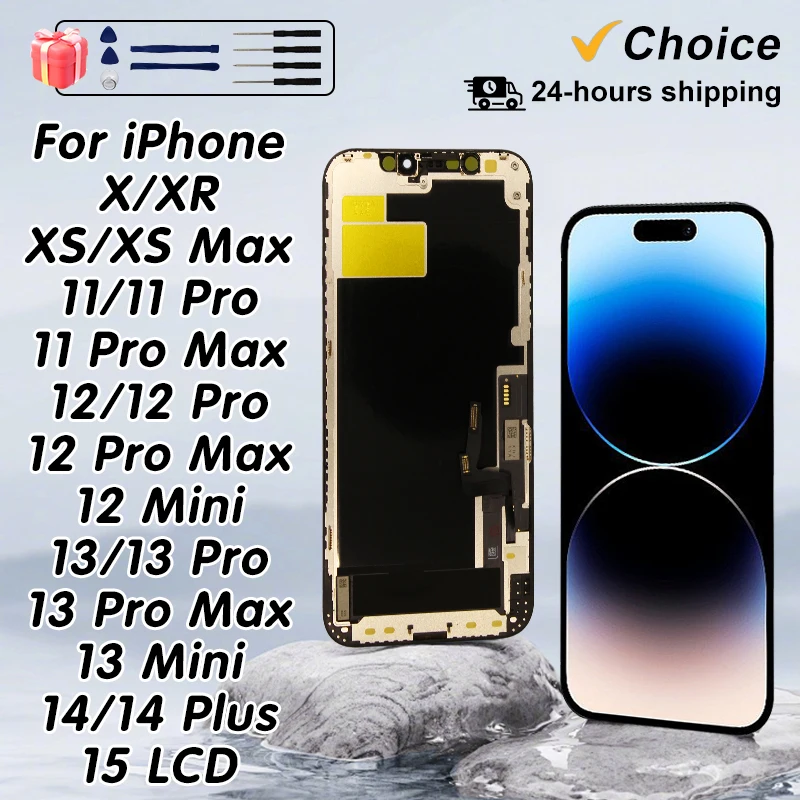 AAAA INCELL For iPhone X XR XS Max LCD OLED For iPhone 11 12 Pro Display 12 13 MINI 13 PRO MAX Display 14 PLUS 15 Replace Part