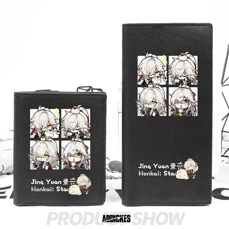 

miHoYo Game Honkai Impact 3 Jingyuan Card Holder Cartoon Black Unisex PU Wallet Zipper Bag Anime Birthday Xmas Gifts Secondary