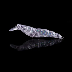 Hanlin 10/20pcs 10.5CM 11.5G Unpainted Shrimp Fishing Lure Minnow Baits Holographic Inside Artificial Hard Plastic Blanks Tackle