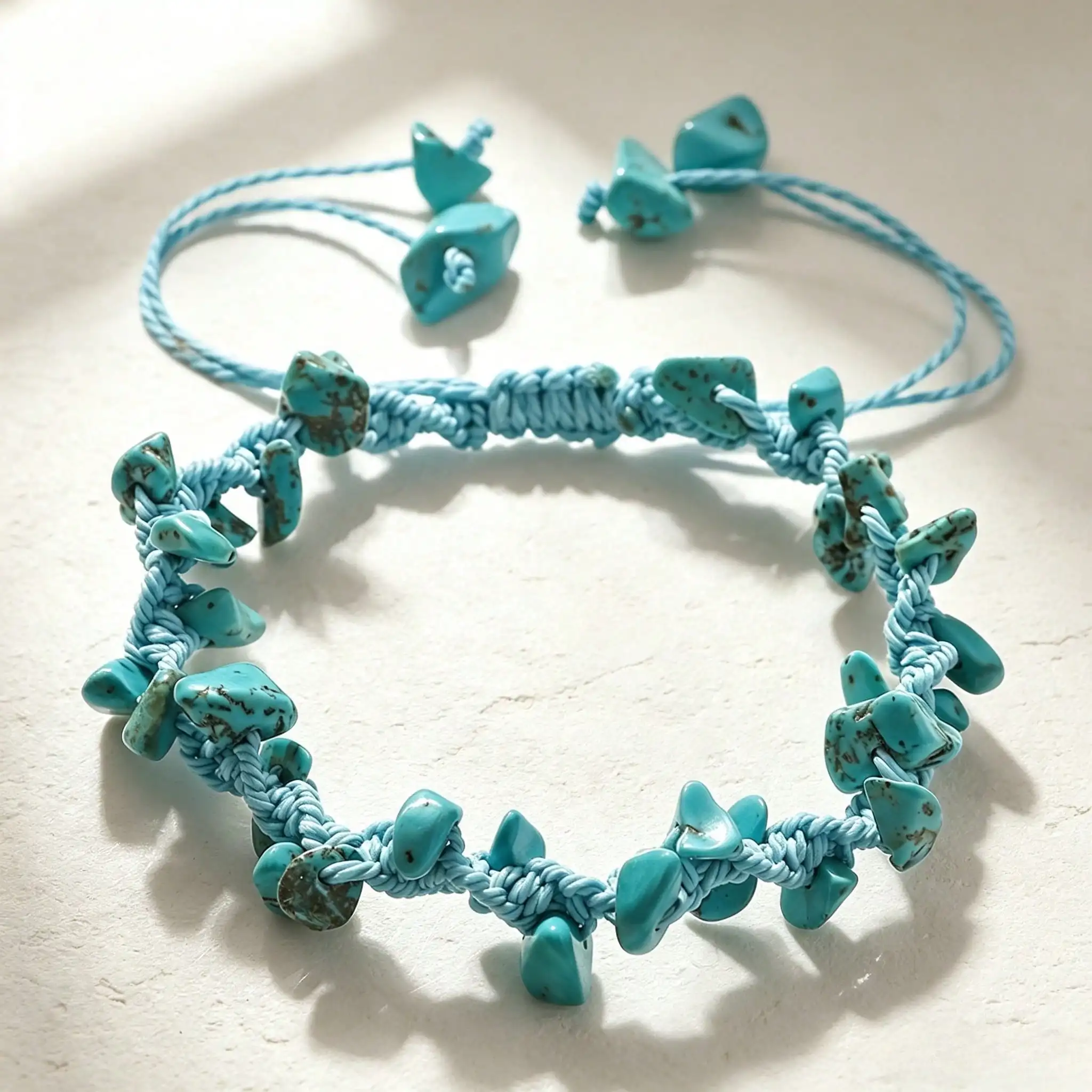 Handmade Natural Stone Braided Bracelet, Boho Style Gift