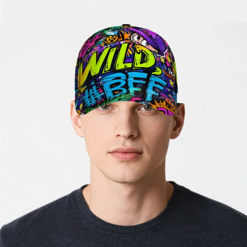 Vibrant Urban Graffiti Designed Classic Baseball Cap a Lightweight Adjustable Duckbill Hat Perfect for Everyday Use Featuring