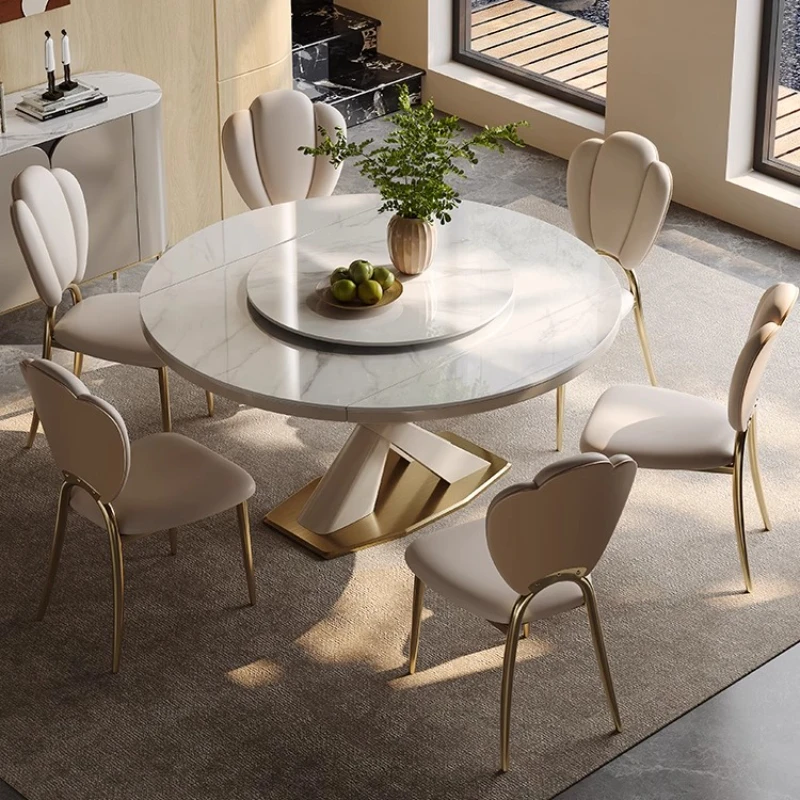 طاولة طعام قابلة للطي مستديرة حديثة وبسيطة فاخرة تصميم شقة منزلية لغرفة المعيشة الاسكندنافية أثاث منزلي Mesa Para Cocina #1