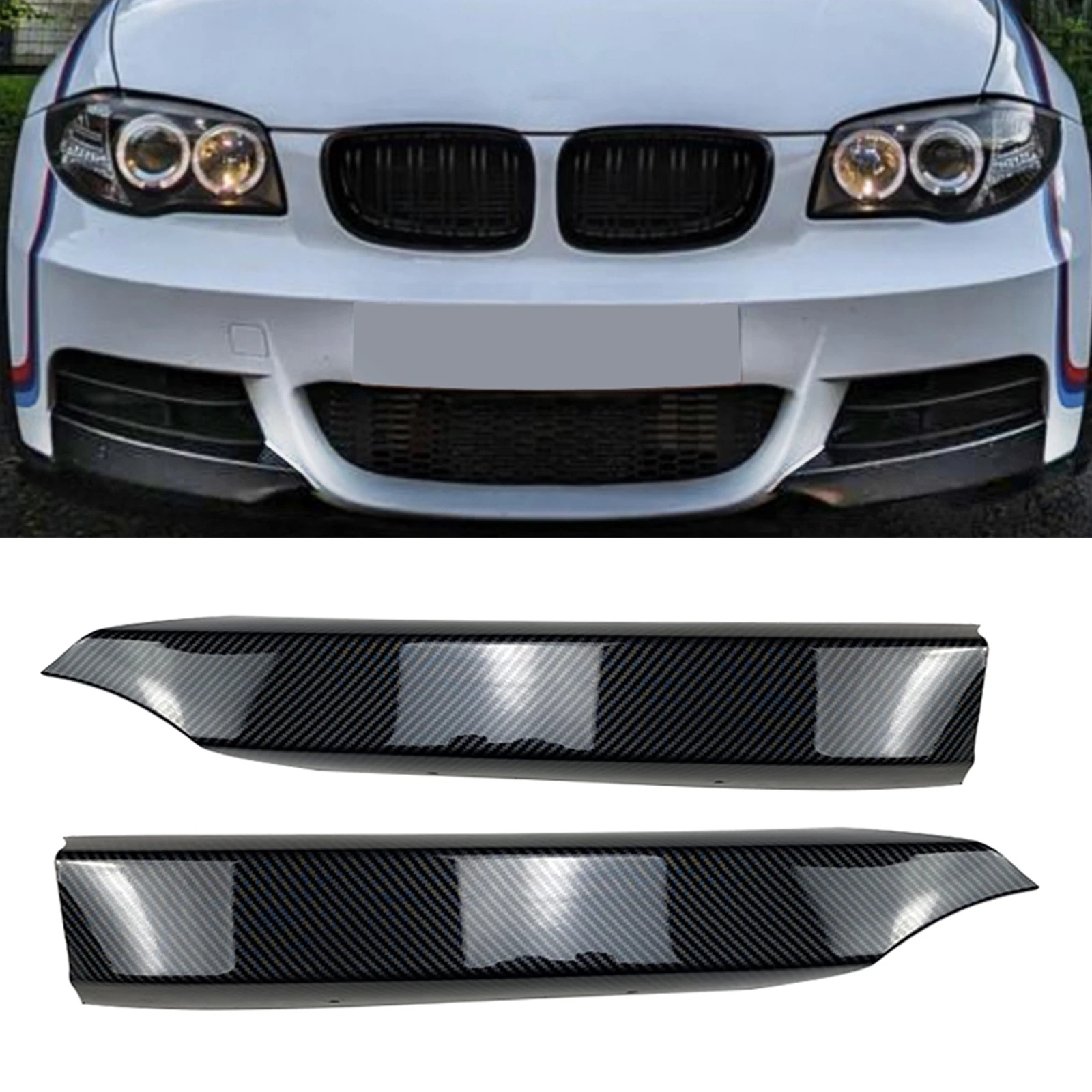 

For BMW 1 Series E82 E88 M-Tech Sport 2008-2013 Coupe 2-Door Front Bumper Side Splitter Cover Lower Intake Vent Spoiler Trim Lip