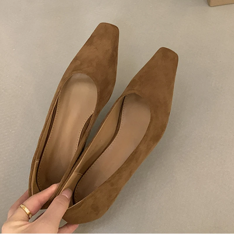 

Pointed Toe Women's Boots Suede Shallow Fashion Shoes Low Heels Luxury Autumn Shoes 2025 New Designer Dress Zapatillas De Mujer