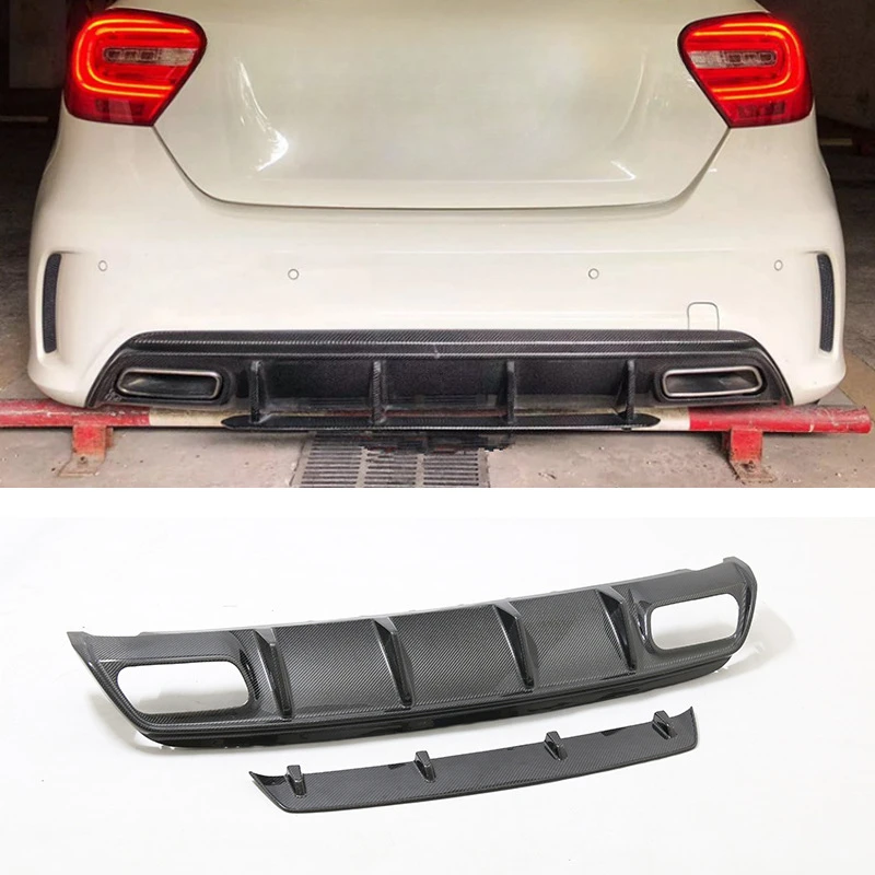 

Для Mercedes-Benz 2016 + новый A-Class A45 из углеродного волокна, спортивный задний бампер, диффузор, спойлер, комплект AMG Styling