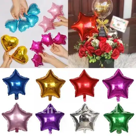 

50pcs Star Shape Foil Balloons 5inch for Birthday Decorations Baby Shower Wedding Christmas Party Supplies Balloon Arch Globos