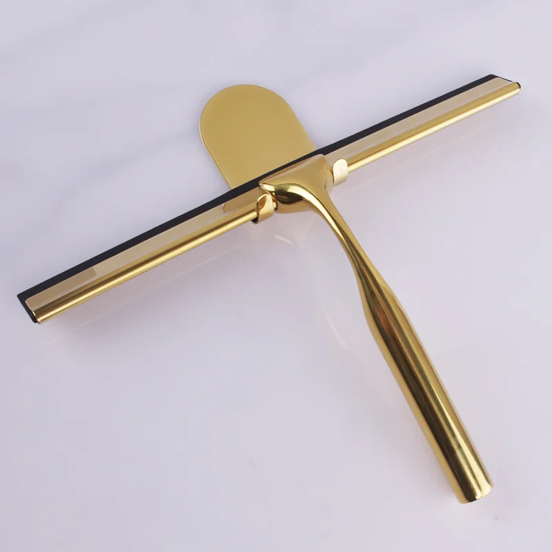 Shower Squeegee Bathroom Mirror Gold Glass Window Wiper Household Stainless Steel Cleaning For Kitchen Floor Silicone Scraper