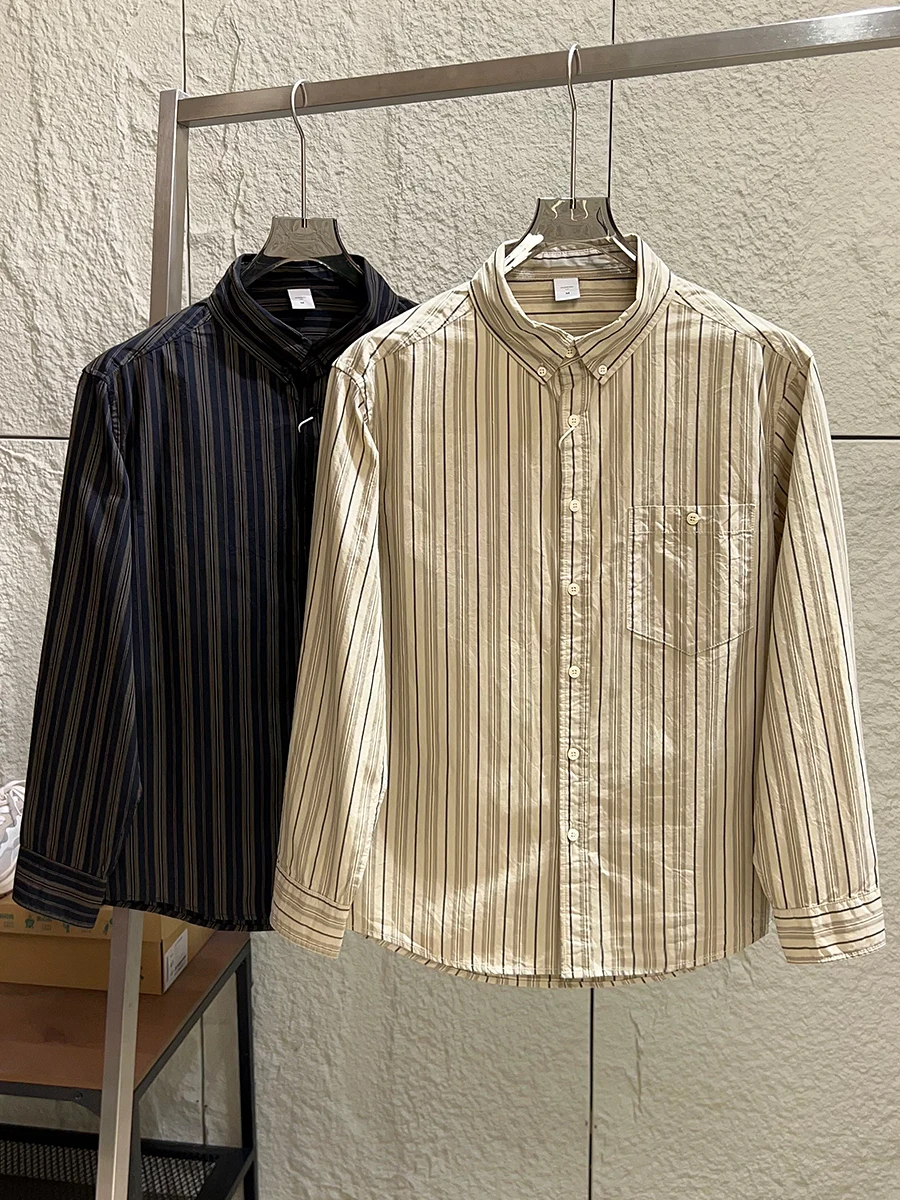 

Japanese Style Artistic Pure Cotton Long Sleeve Loose Fit Casual Shirt for Men Comfortable Autumn Wear Resistant to Wrinkles