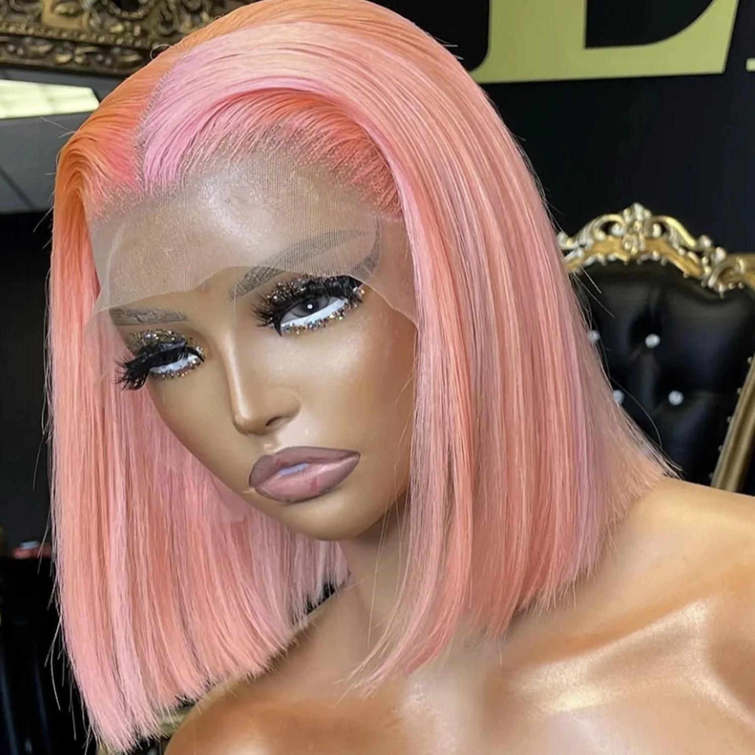 13x4 قصيرة بوب شعر مستعار HD الدانتيل الشفاف وردي فاتح شعر مستعار قبل قطعها الدانتيل الباروكات الأمامية البرازيلي شعر بشري لعذراء 12 بوصة 14 بوصة #2