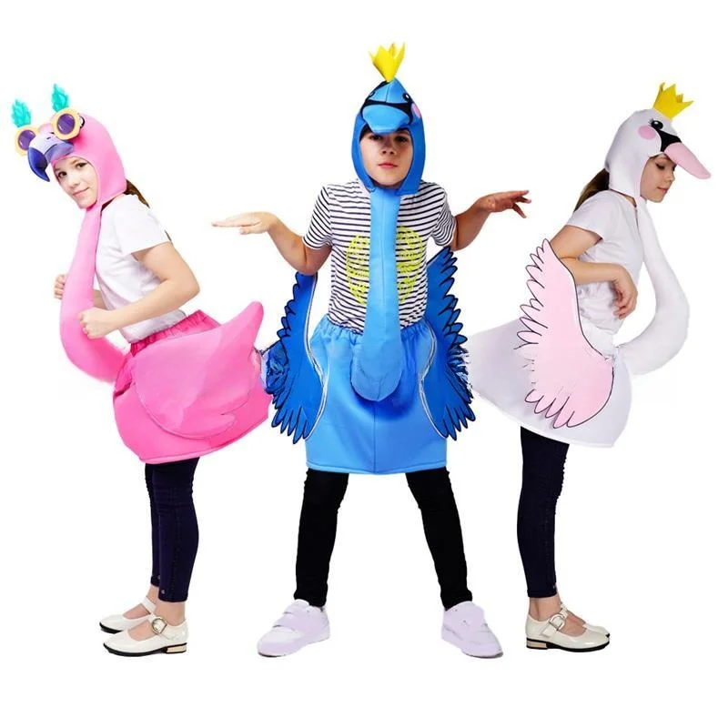 

Children's loween Performence Costume Funny Par Outfit Flngo Role Play Dr PU Material Winter New Arrival