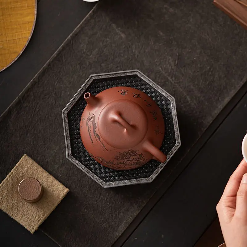 SUSHI CERAMICS Yixing Zisha Teapot By Master Chen Hao Made From Original Mineral With A Clear Stone Pattern
