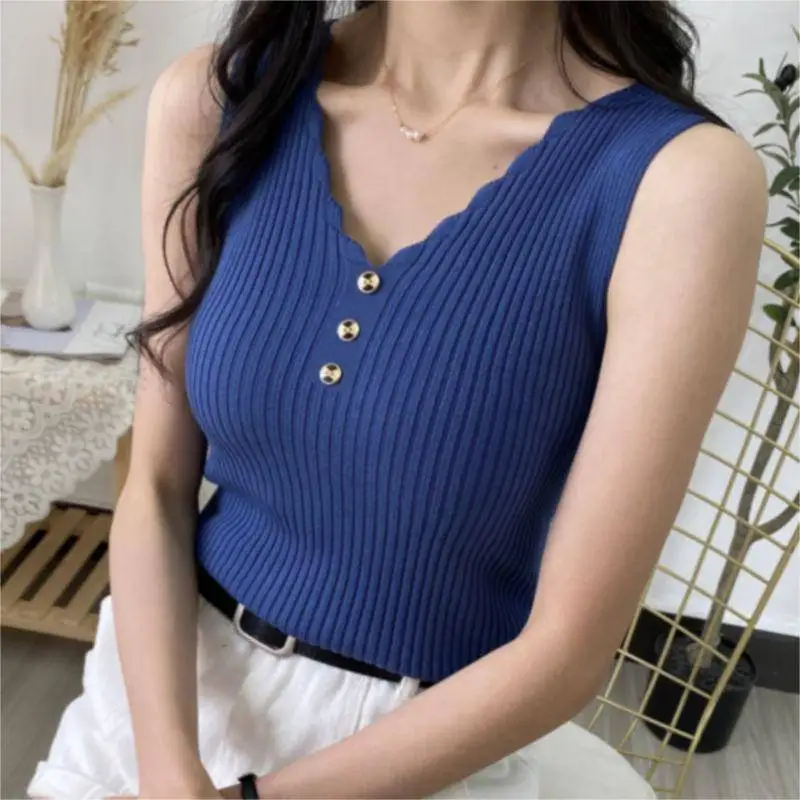 

Fashion Women Big Size Bottoming Camis Tanks Summer Korean Female Clothing Basic V-neck All-match Solid Slim Sexy Casual Vest