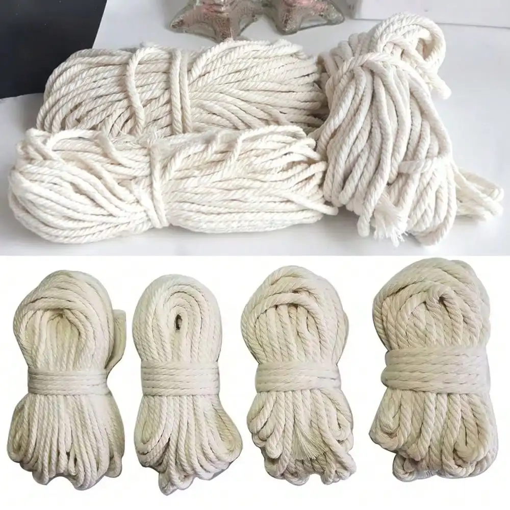 10 Meter Makramee-Schnur Seil Natürliche Baumwolle Makramee Gedrehte Kordel Geflochtenes Handwerk DIY Heimtextilien Weihnachten – Detail 6