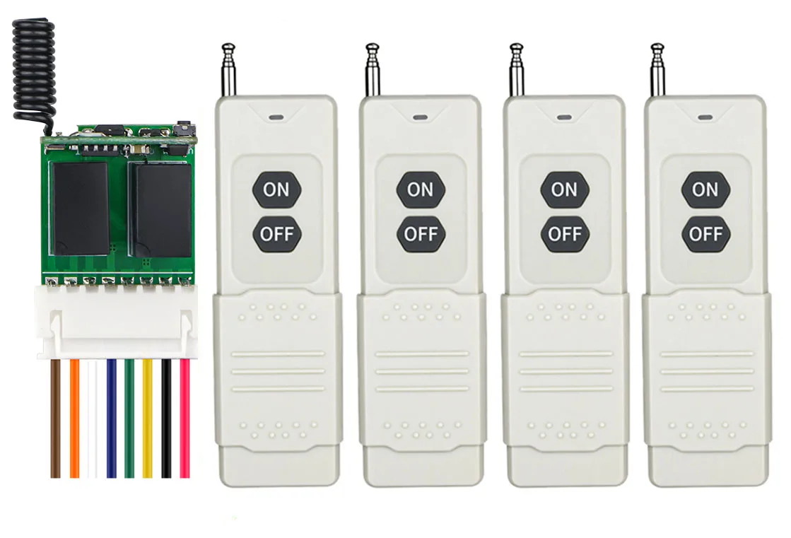 2000M DC 3.7V 5V 6V 7.4V 9V 12V Mini 2CH Radio Controller RF Wireless Relay Micro Remote Control Switch Transmitter& Receiver