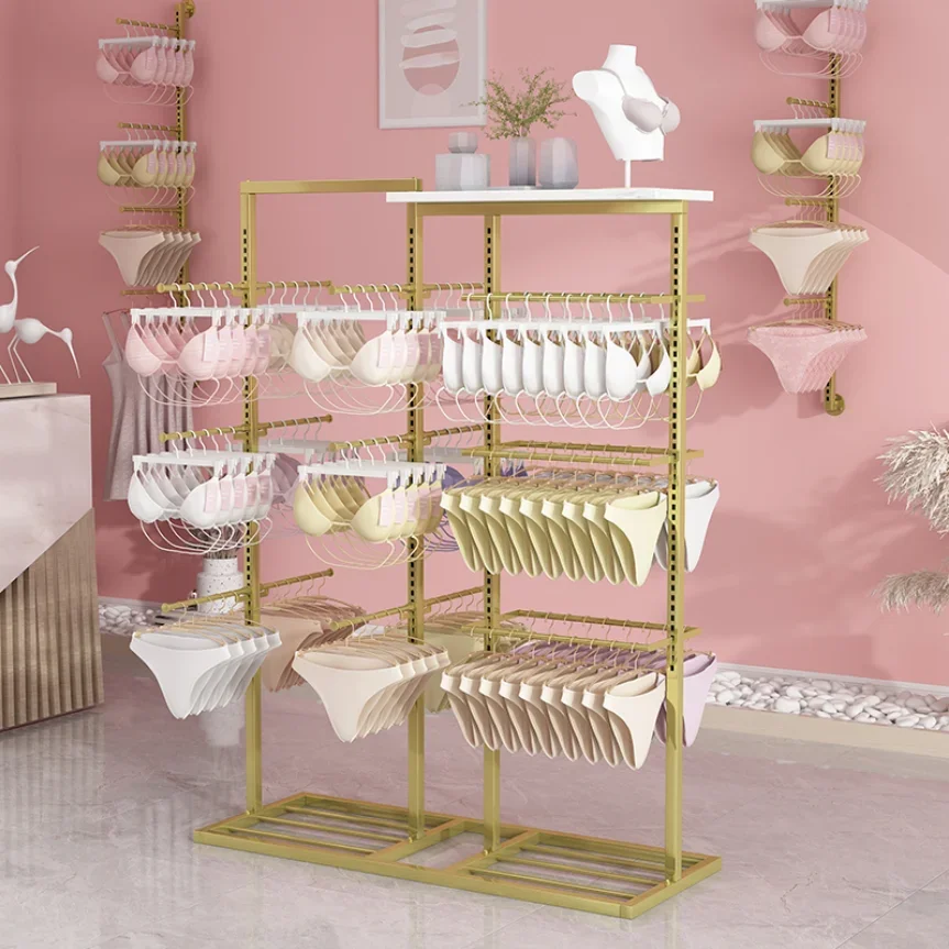 Adjust the underwear display shelf, island shelf, shopping mall, underpants shelf, and the bra floor multi shelf