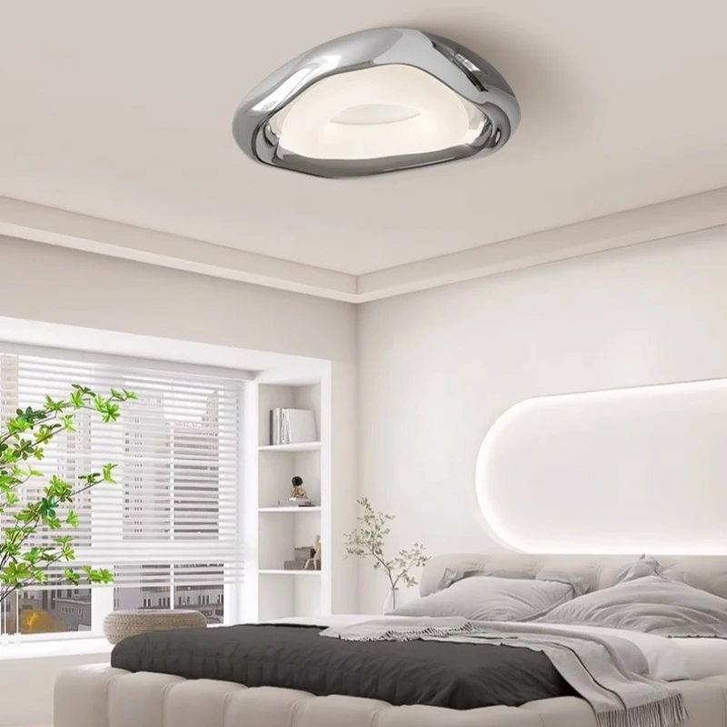 Nordic Bright Sliver Cloud Home Ceiling Lights Cream Style Electroplated Chrome Color Led Lamps for Foyer Dining Table Bedroom