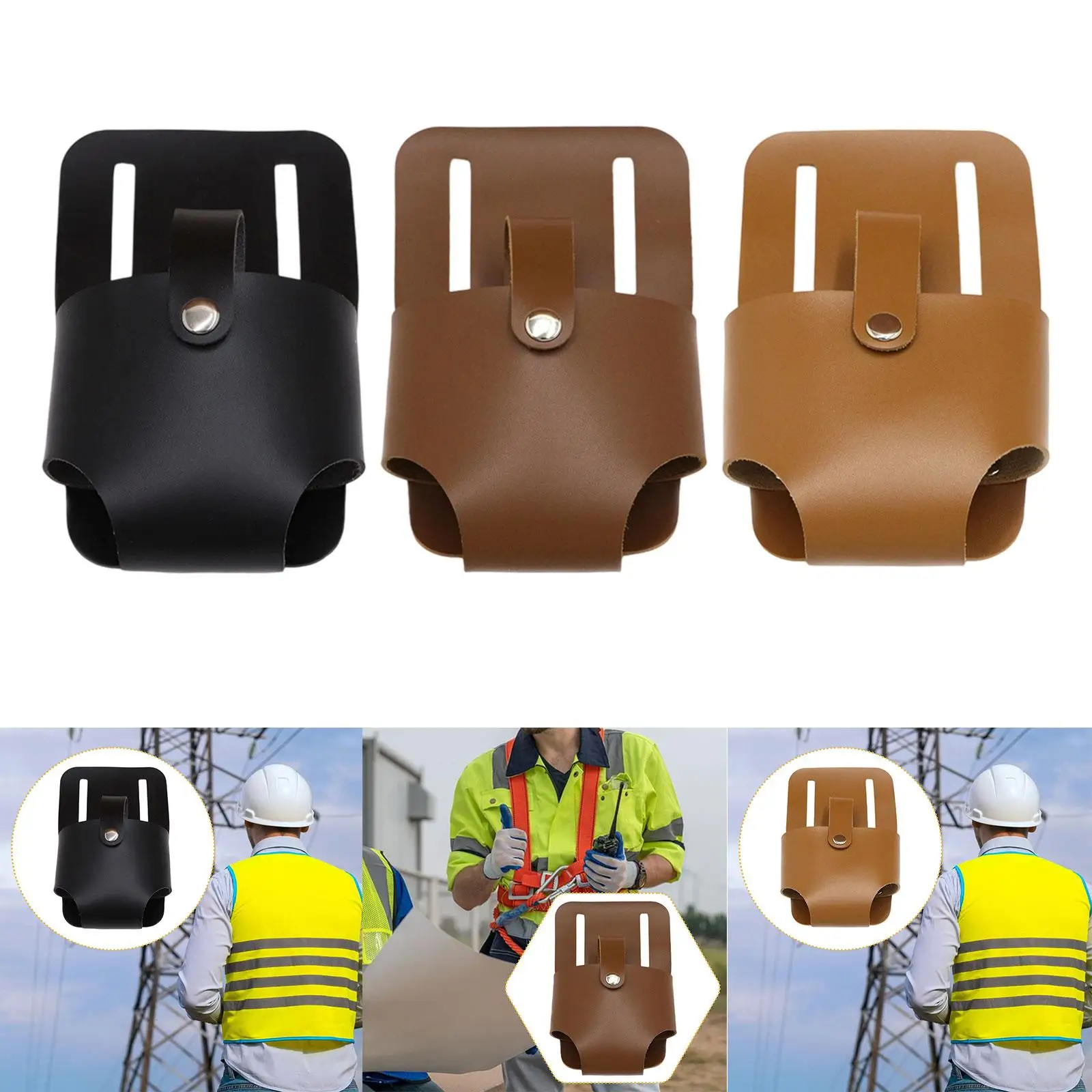 شريط القياس حامل حزام كليب دائم بو الجلود أداة الحقيبة إغلاق آمن للنجارين كهربائيين #4