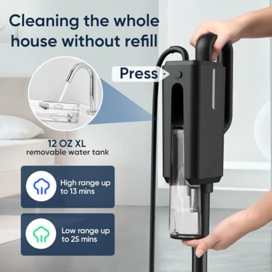 Fregona de vapor para limpieza de suelos, limpiador a vapor para el hogar con accesorios multifunción 6 en 1 de mano para ropa de suelos de madera dura