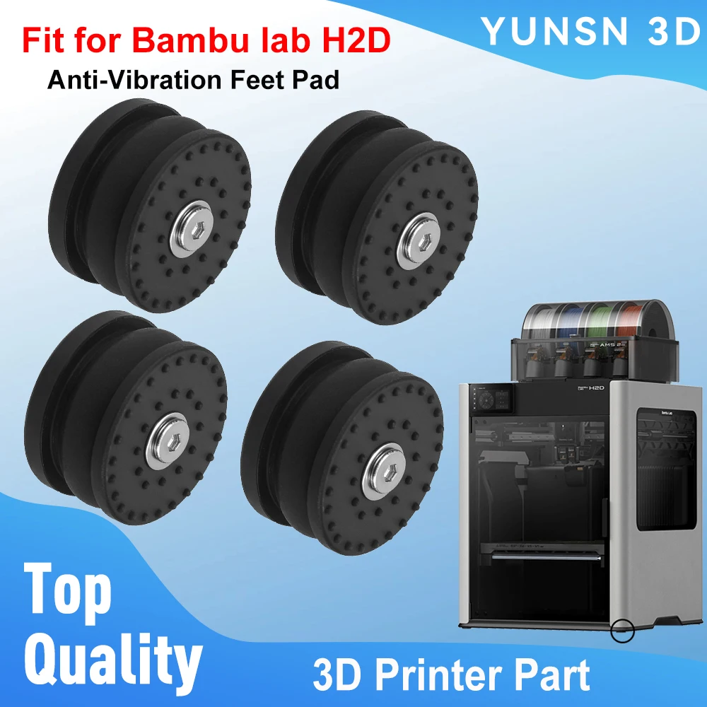

Для Bambu Lab H2D 3D-принтер антивибрационная подушечка для ног противоскользящая противоударная пыленепроницаемая резиновая подушечка для ног 4 шт./компл. запасные части