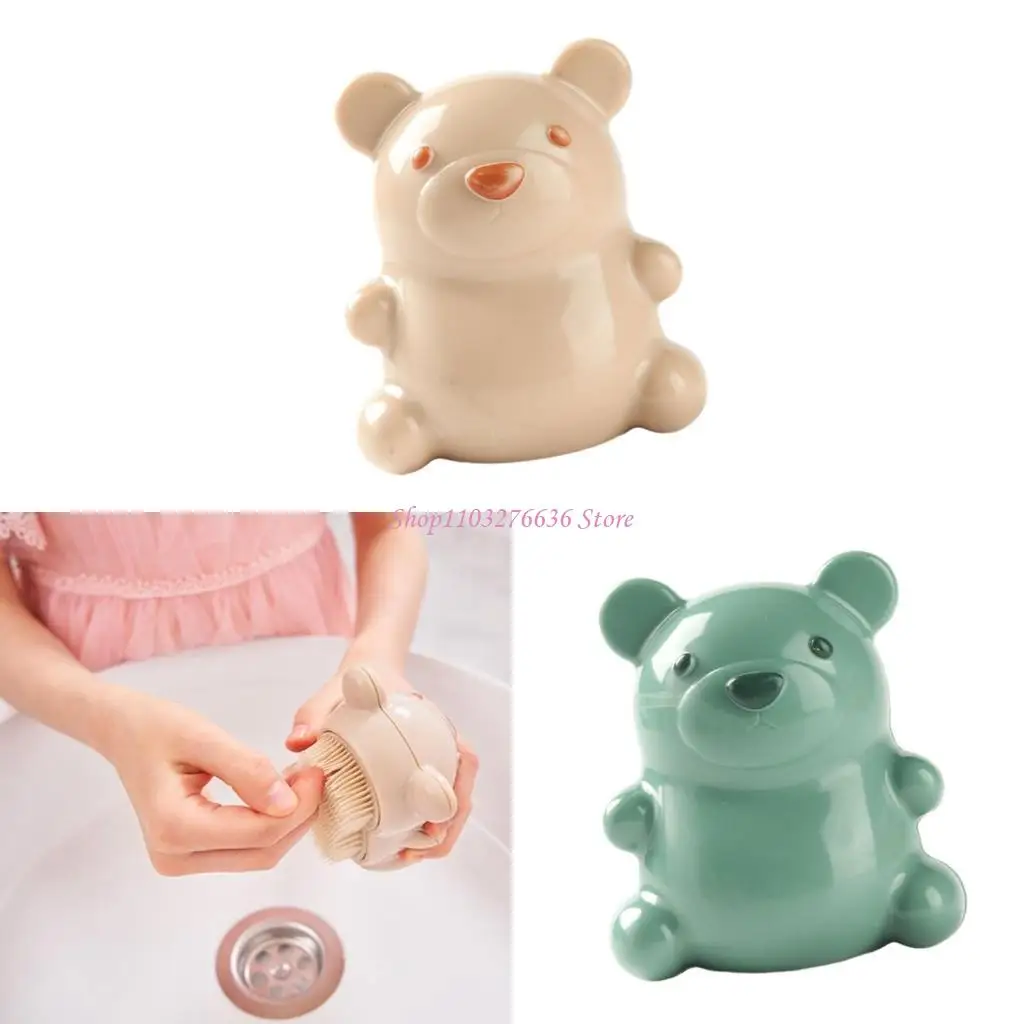 

R6FD Bear Pattern Finger Nails Cleaning Brush Kids Nails Scrubber Brush for Baby Children Soft Bristle Brushes Nails Brush