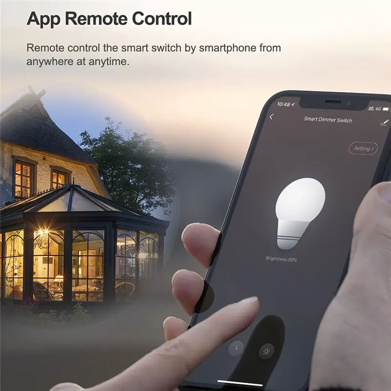 Tuya Smart Wifi Dimmer Light Switch,Touch Dimming Panel Wall Switch 100-240V,Works For Alexa Google Home-A25R