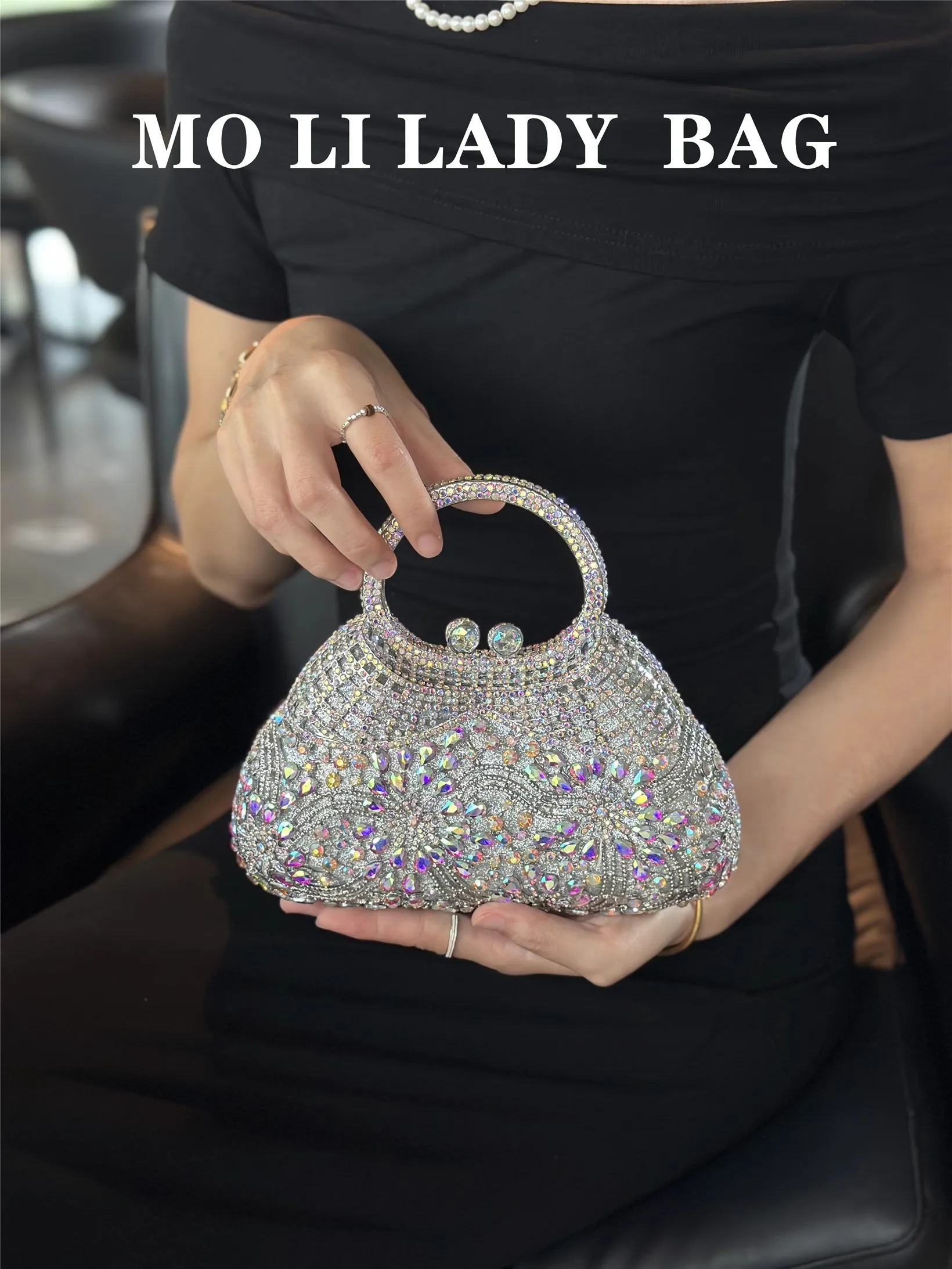 

Luxury Crystal Shiny Rhinestones Evening Bag Wedding Party Glitter Metal Clutch Purse Exquisite Women Handbag Shoulder Bag