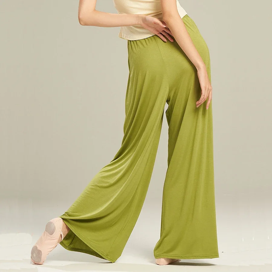 12 Colors Modal Modern Dance Pants For Women Loose Wide Leg Elastic Ballet Training Trousers High Waist Classical Dance Ladies