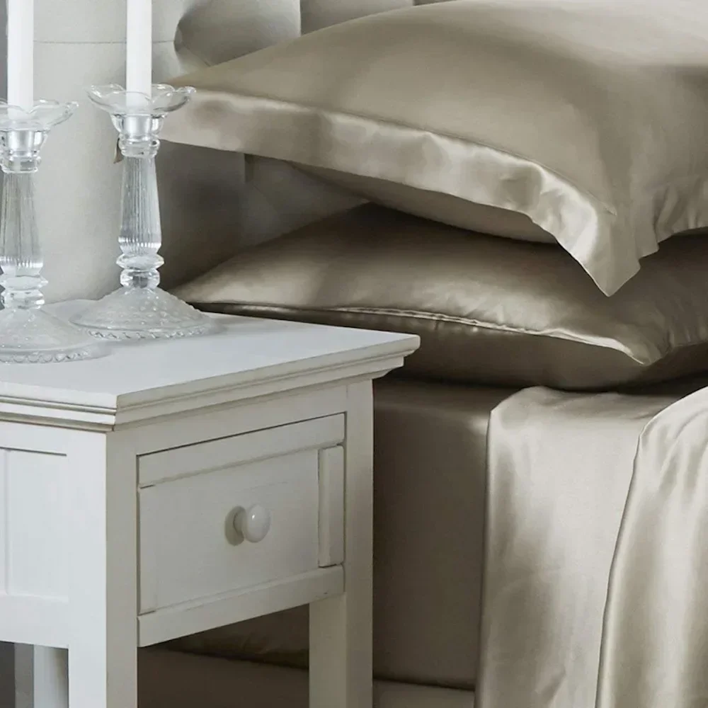 하이 퀄리티 통기성 실크 침구 세트, 천연 뽕나무 실크 새틴, 편안한 정전기 방지 07, 22 엄마, 100%