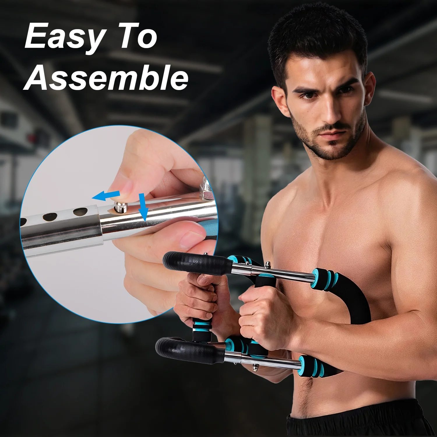 Adjustable Resistance Stainless Steel Chest And Arm Trainer For Detachable Home Gym Equipment Fitness Tool For Upper Body Muscl