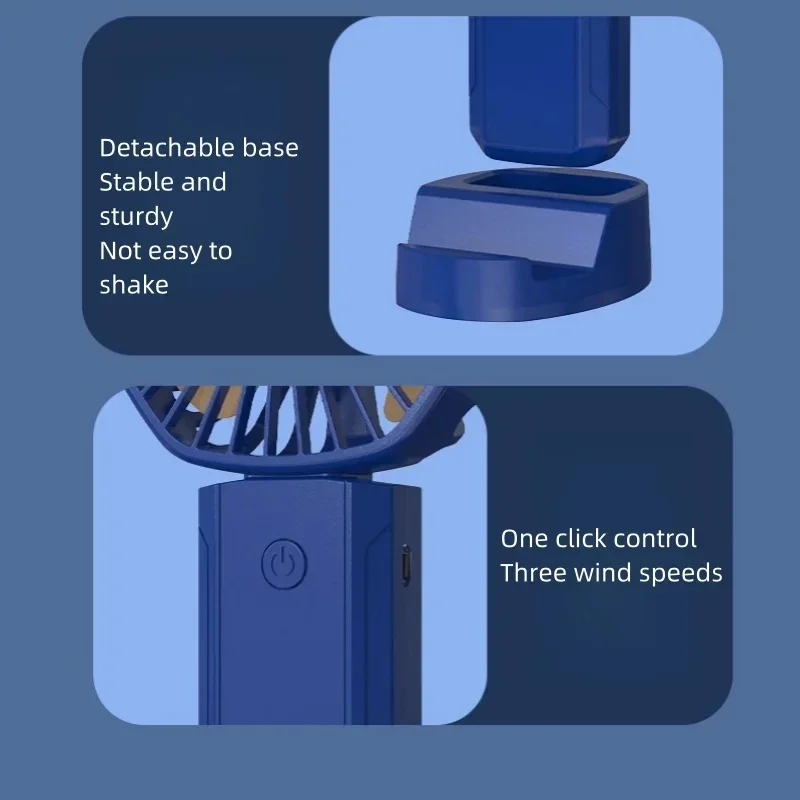 مروحة محمولة باليد ، مروحة صغيرة ، ثلاث سرعات ، USB قابلة لإعادة الشحن ، مناسبة للمنزل ، استخدام السفر