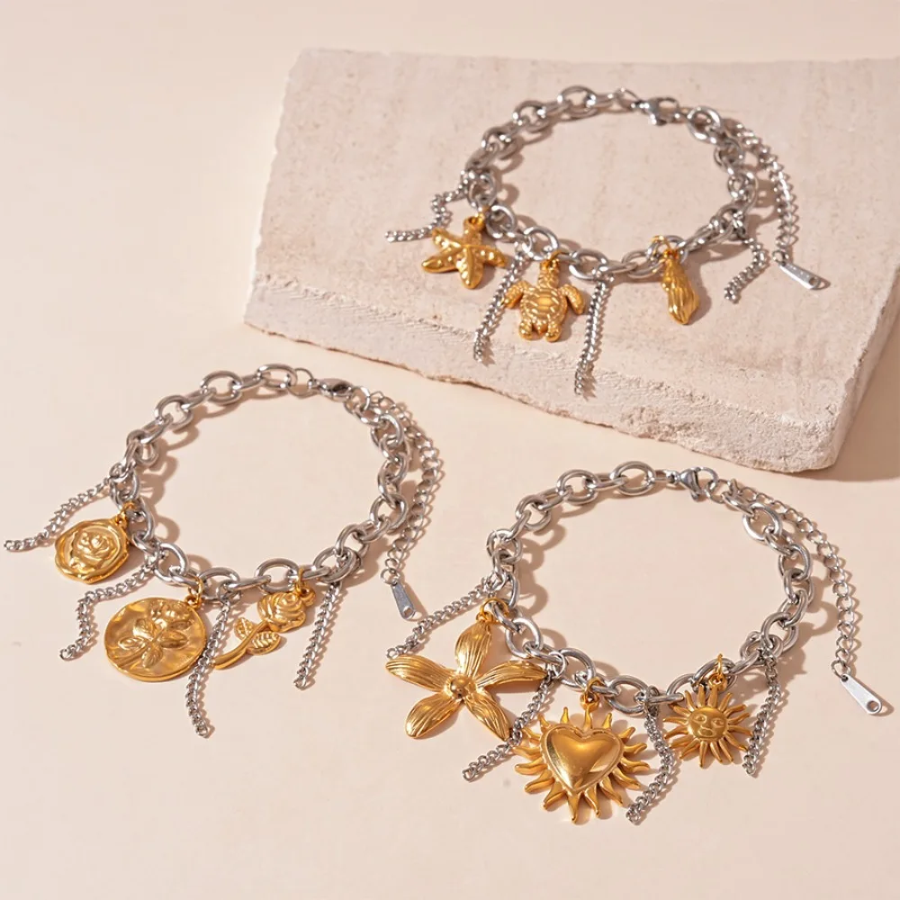 

Beach Sea Series Starfish Steel Bracelet Titanium Steel Jewelry Bohemian Bohemian Starfish Bracelet Pentagram High-end