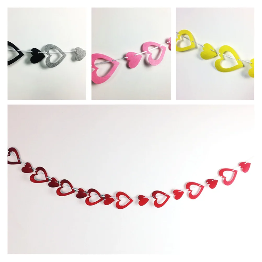 

3 Meters Non-Woven Heart Banner Garland Valentine Decoration for Valentines Day Weddings Parties Tables Walls Photo Booth