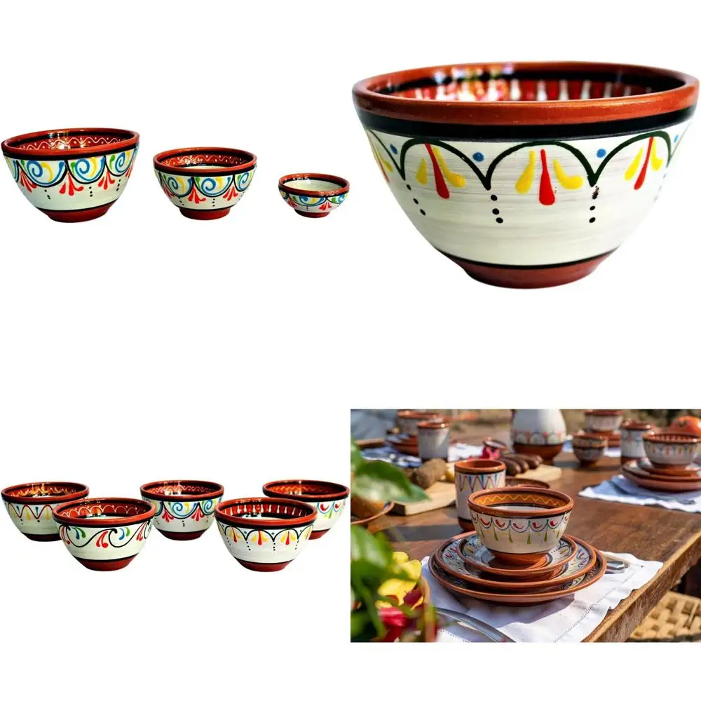 

5-Piece European Size White Ceramic Breakfast Bowl Set