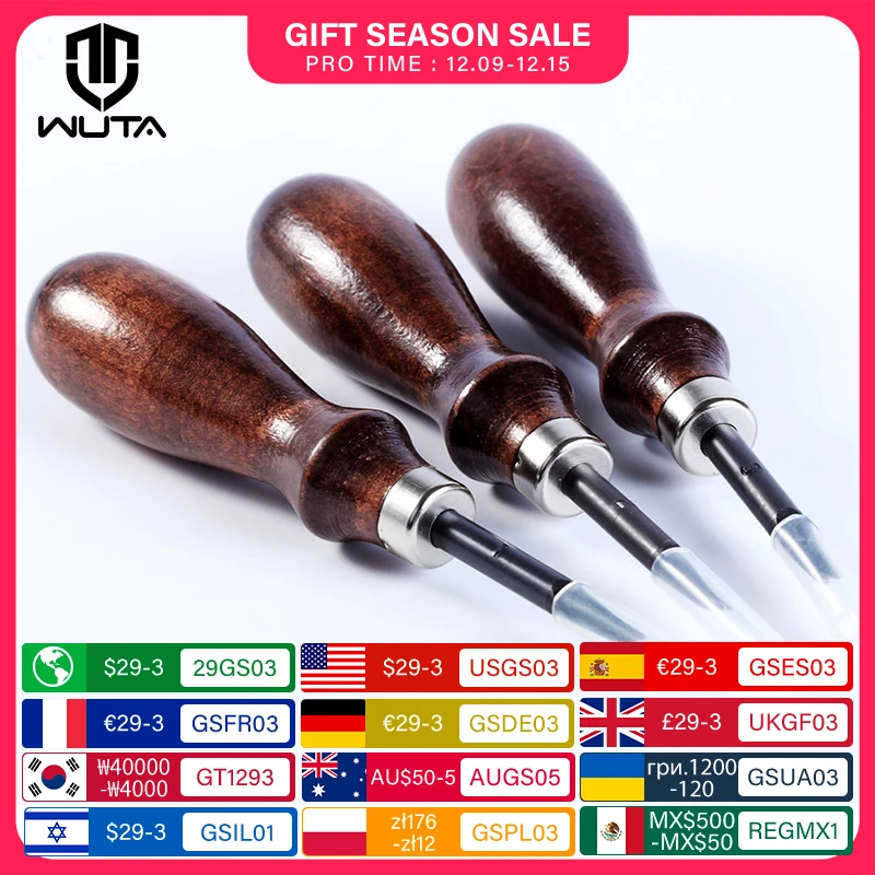 WUTA Sharp Leather Edge Beveler Edge Skiving Polishing Leather Tools DIY Belt Maker High Carbon Steel Leather Craft Beveller