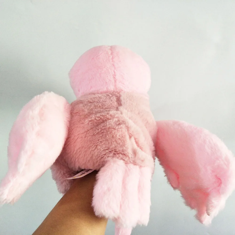 ตุ๊กตาหุ่นมือรูปนกฟลามิงโกสีชมพู เปิดปากได้ ของขวัญนุ่มนิ่ม