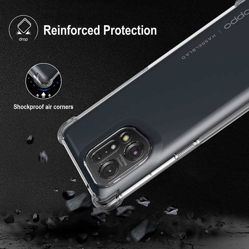 Original Clear Airbag Phone Case for OPPO Find X5 Pro Lite OPPOFindX5Pro X5Lite 5G Soft Silicone Waterproof Transparent Cover image 4