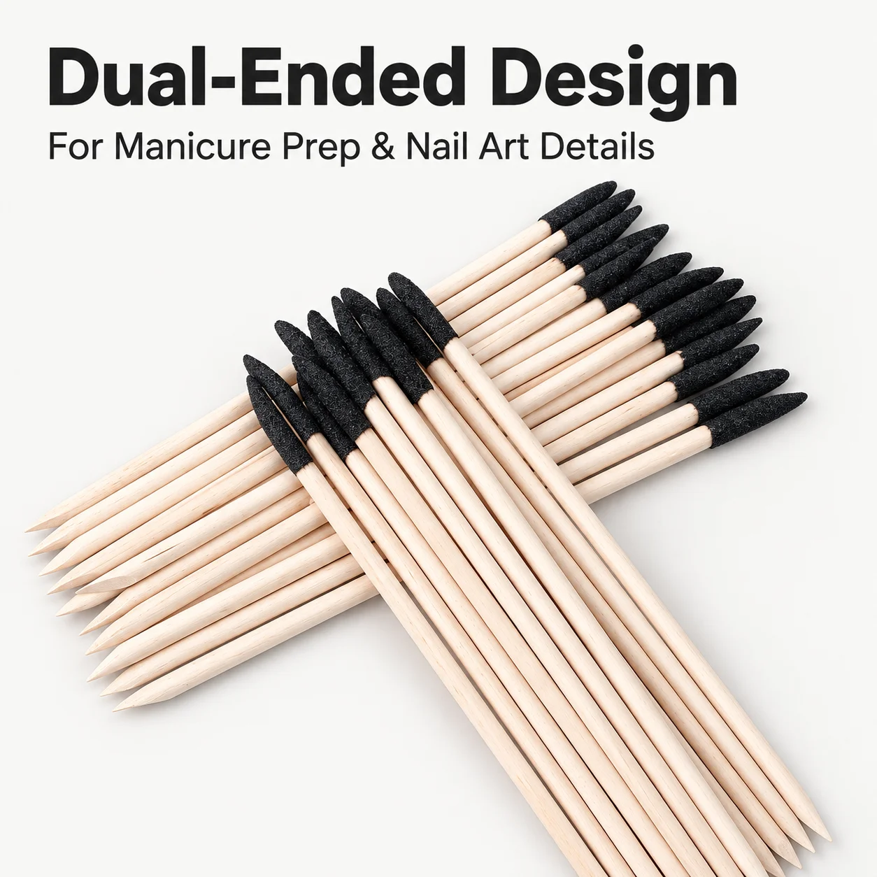 100Pcs 150-Grit Manicure Sticks for Nail Detailing Surface Cleaning Cuticle Removal Flower Pressing and Dirt Removal