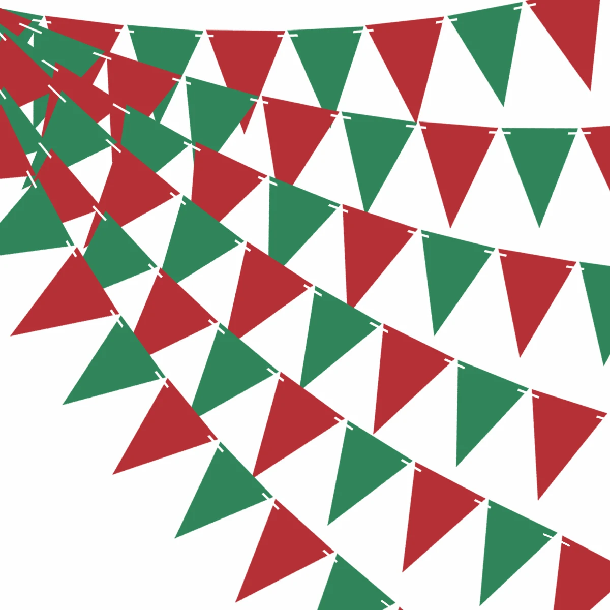 Rotes und Grünes Party-Dekorationsbanner, Dreieckiges Banner für Weihnachten und Neujahr, Geburtstag, Hochzeit, Brautparty-Dekoration