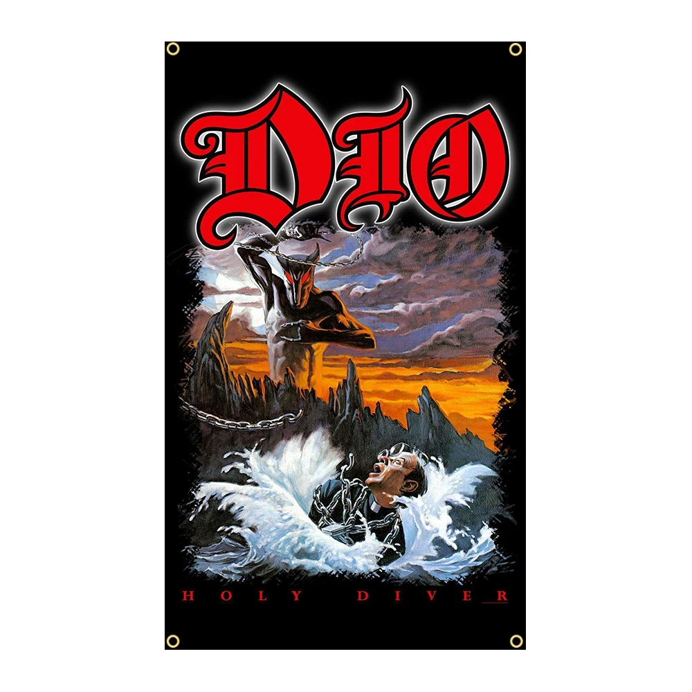 90 x150cm Dios Heavy Metal Rock Band Music Flags decora striscioni 3x5fts