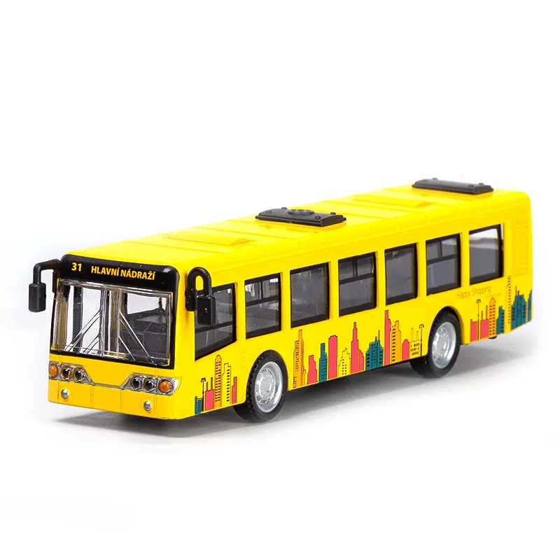 1: 70 Die Casting Model Alloy Bus Model Children\'s Toy Car Pendant Power Car Model Puzzle Toy