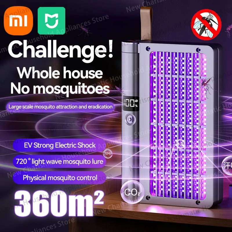 Электрический убийца комаров Xiaomi 3-в-1, вращающаяся складная автоматическая ловушка для комаров, мухобойка для кемпинга, бесшумный портативный убийца комаров Электрический убийца комаров Xiaomi 3-в-1, вращающаяся складная автоматическая ловушка для комаров, мухобойка для кемпинга, бесшумный портативный убийца комаров