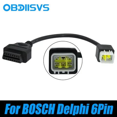 6-контактный диагностический кабель для Delphi BOSCH OBD2, адаптер для Benelli TNT25/135/300/600, GT600, 302R, TRK502, LEONCINO, кабель-коннектор для ЭБУ