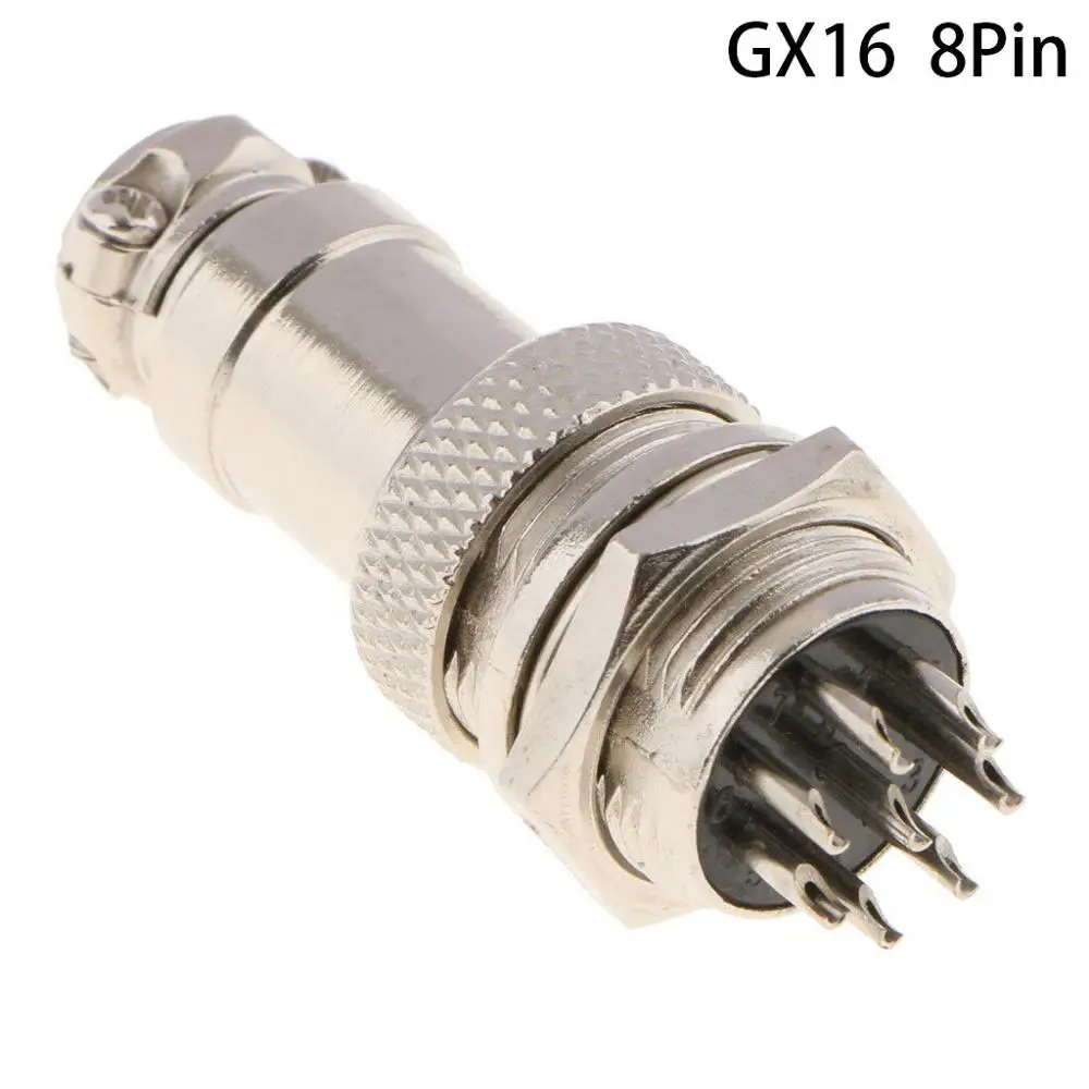 1 Sets/Lot GX16 8 Pins Male & Female Diameter 16mm Wire Panel Connector L76 GX16-8 Circular Connector Aviation Socket Plug